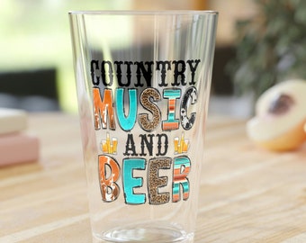 Country Music And Beer, Pint Glass, Beer Pint, Country Music Gift,