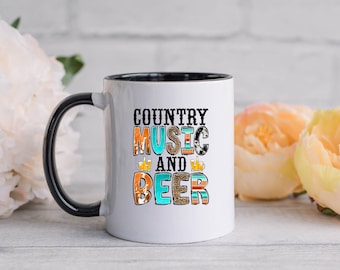 Country Music Mugs, Country Coffee Mug, Classic Country Music, Coffee Mug Music, Country Music Design, Country Music And Beer, Country Lover
