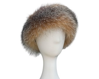 Mink headband Velcro closure White Mink Headband with Velcro – Alaska Fur Gallery, Inc main image 2