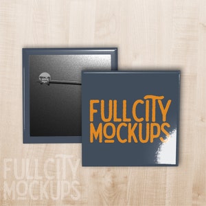 Square Pinback Button Mockup