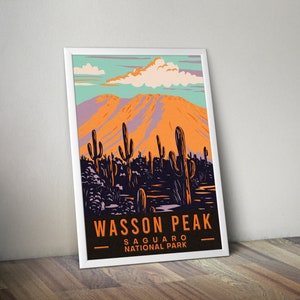 Wasson Peak Poster Bundle Nationalpark Drucke Nationalpark Geschenk Nationalpark Poster Vintage Saguaro Nationalpark