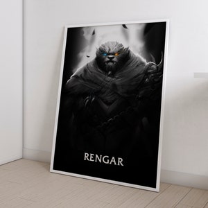 Rengar League of Legends  Night Hunter Rengar League of Legends Poster the Pridestalker  LoL Poster Gaming Poster Gamer Room Decor
