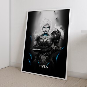 Riven League of Legends  League of Legends Poster the Exile  LoL Poster Gaming Poster Gamer Room Decor