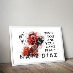 Nate Diaz MMA Wall Art Boxing Poster Fighter Legends Vintage Fight Poster Sports Poster Motivational Poster Sports Poster
