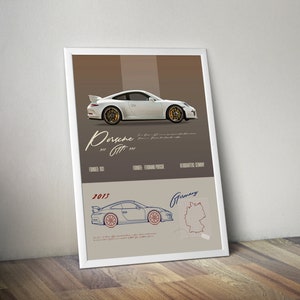 Porsche 911 GT2 RS 99  Turbo Vintage Styled Wall Art  Beat the Traffic Home REIMAGINED  Wall Decor Car Poster  Funny Porsche Ads