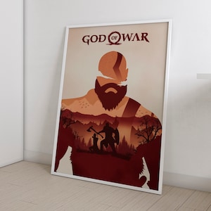 God of War Kratos   God of War Poster Gaming Poster Minimalist Poster Gamer Room Decor Home Decor Gift For Gamer Gamer Gift