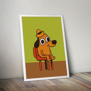 Este é um pôster de cachorro fino, memes engraçados, pôster de meme de presente engraçado, pôster engraçado, pôster de meme de memes, pôster para impressão