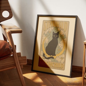Affiches de tarot de chats Moonchild de Zazzle.be Liste d'envies Vous avez des idées ? Impressions d'art de cartes de tarot sur le thème des chats | Poster imprimable déco pour les amoureux des chats