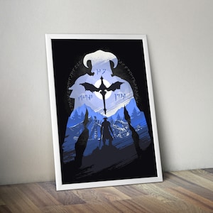 Skyrim The Elder Spirals Poster Skyrim Dragonborn Skyrim Poster Minimalistisches Poster Gamer Zimmer Dekor Gamer Geschenk