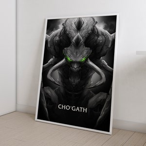 Cho&#39;Gath League of Legends  League of Legends Poster the Terror of the Void  LoL Poster Gaming Poster Gamer Room Decor Home Decor Wall Art