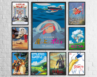 Studio Ghibli Poster Princess Mononoke Howl&#39;s Moving Castle Spirited Away Art Kiki&#39;s Art Ghibli Fan Gift Hayao Miyazaki Poster Ghibli Decor