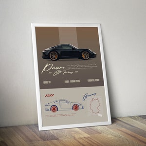 Porsche 911 GT3 Touring  Turbo Vintage Styled Wall Art  Beat the Traffic Home REIMAGINED  Wall Decor Car Poster  Funny Porsche Ads