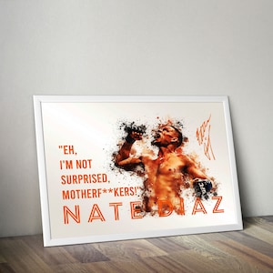 Nate Diaz Boxing Poster MMA Wall Art  Fighter Legends Vintage Fight Poster Sports Poster Motivational Poster Sports Poster