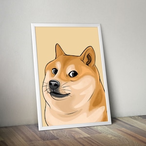Poster meme Doge Poster meme divertenti Shiba Poster meme regalo divertente Poster meme divertente Poster meme meme Poster stampabile