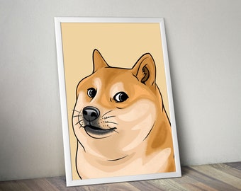 Doge Meme Poster Shiba Funny Memes Funny Present  Meme Poster  Funny Poster Meme Memes Poster Printable Poster