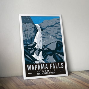Wapama Falls Poster National Park Prints Nationalpark Wandkunst Yosemite National Park