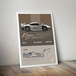 Porsche 918 Weissach Package 2015  Turbo Vintage Styled Wall Art  Beat the Traffic Home REIMAGINED  Wall Decor Car Poster  Funny Porsche Ads