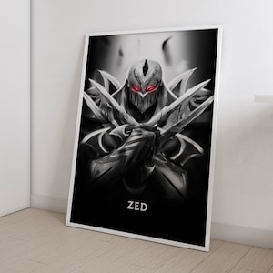 Zed League of Legends League of Legends Poster le maître des ombres LoL Poster Gaming Poster Gamer Room Decor