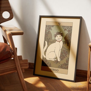 Posters de tarot de chat de Vierge de Zazzle.be Liste d'envies Vous avez des idées ? Décoration d'intérieur du tarot | Affiche imprimable d'art mural de tarot du zodiaque astrologique carte de tarot