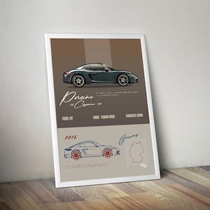 Porsche 718 Cayman 982  Turbo Vintage Styled Wall Art  Beat the Traffic Home REIMAGINED  Wall Decor Car Poster  Funny Porsche Ads