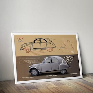 Citroen 2CV  Turbo Vintage Styled Wall Art  Beat the Traffic Home REIMAGINED  Wall Decor Car Poster  Funny Citroen Ads