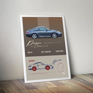 Porsche 911 Carrera 4S 996 Turbo Vintage Styled Wall Art Beat the Traffic Home REIMAGINED Wanddekor Auto Poster Lustige Porsche Werbung