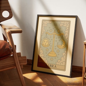 Carte de tarot de la Balance de Zazzle.be Liste d'envies Vous avez des idées ? Décoration d'intérieur du tarot | Affiche imprimable d'art mural de tarot du zodiaque astrologique carte de tarot