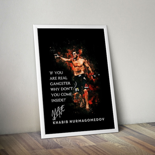 Khabib Nurmagomedov MMA Wall Art Boxe Affiche Fighter Legends vintage Fight Poster Sports Poster Motivational Poster Sports Poster