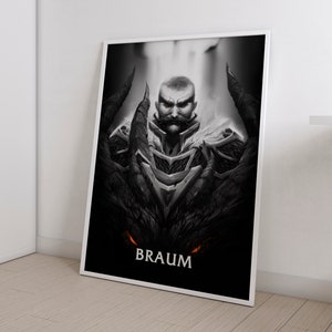 Braum League of Legends Dragonslayer Braum League of Legends Poster the Heart of the Freljord  LoL Poster Gaming Poster Gamer Room Decor
