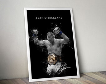 Sean Strickland MMA Wandkunst Boxen Poster Kämpfer Legenden Vintage Kampf Poster Sport Poster Motivationsposter Sport Poster