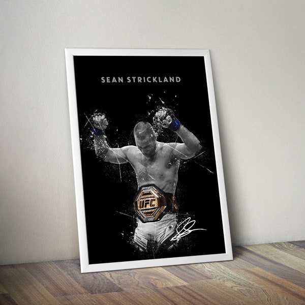 Sean Strickland MMA Wall Art Boxing Poster Fighter Legends Vintage Fight Poster Sports Poster Motivational Poster Sports Poster