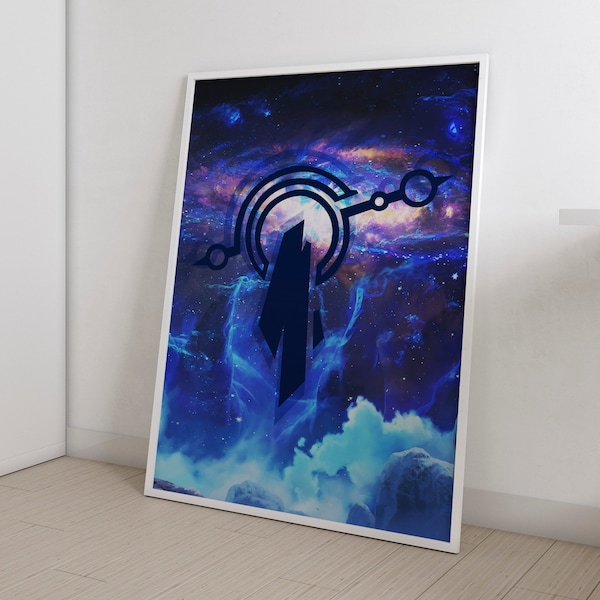 Targon League of Legends League of Legends kaart poster Targon kaart LoL poster Gaming poster gamer kamer decor League of Legends regio's