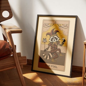Le tarot du raton laveur fou de Zazzle.be Liste d'envies Vous avez des idées ? Décoration d'intérieur du tarot | Art mural tarot affiche imprimable carte de tarot