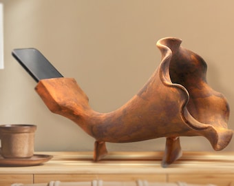 Terracotta Gramophone Speaker, Living Room Decorative Centrepiece, Home Decor, Quirky Modern Unique Gift, Clay Craft