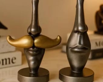 Support à lunettes en résine pour moustache et lèvres : organiseur de lunettes fantaisie - lot de deux