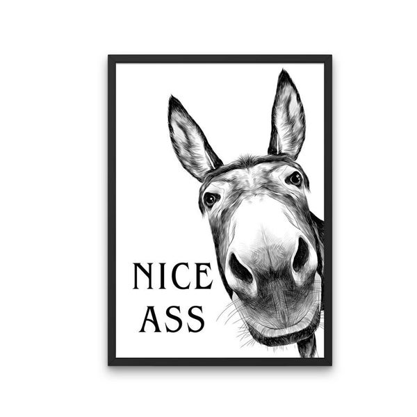 Nice Ass Decor for Bathroom, donkey prints bathroom, funny bathroom print, bathroom accessories, bathroom decor, Toilet to frame wall art