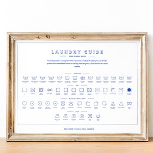 Laundry Room Care Symbol Guide, Set of 2, Horizontal Laundry Sign Print, Bathroom Art Print, Minimalistic Poster, Printable Digital Download image 4
