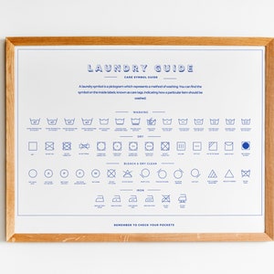 Laundry Room Care Symbol Guide, Set of 2, Horizontal Laundry Sign Print, Bathroom Art Print, Minimalistic Poster, Printable Digital Download zdjęcie 6