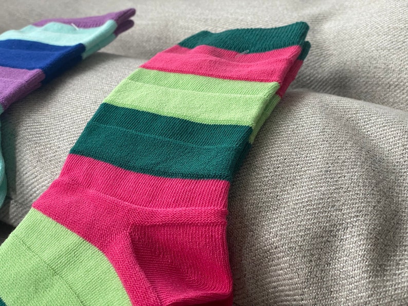 Rainbow Striped Sockscolorful Striped Socksfashion Socks Designs ...