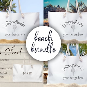Weekender Beach Bag Bundle With Weekender Size Chart, Weekender Tote Bag Bundle, Summer Weekender Bag Mockups, Vacation Bag Mockups