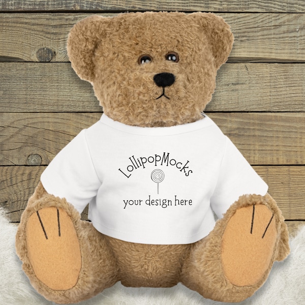 Plush Bear Mock Up, Bear With Shirt Mock Up, Printify Plush Bear Mock Up, Minimalist Bear Mock up, Teddy Bear Mock Up, Plushy Bear Mockup