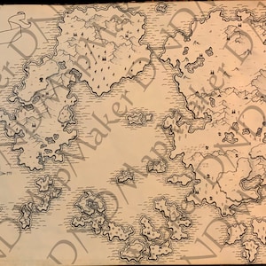 Mapa de fantasía para mazmorras y dragones 5ª edición / DND 5e / Dibujado a mano / Estilo 2 / Descarga digital