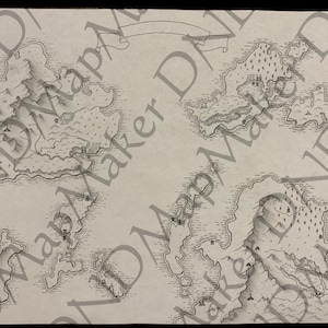 Carte fantastique pour Donjons et Dragons 5e édition | MDN 5e | Dessiné à la main | Style 1 | Téléchargement numérique