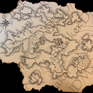 Carte fantastique pour Donjons et Dragons 5e édition | MDN 5e | Dessiné à la main | Style 3 | Téléchargement numérique