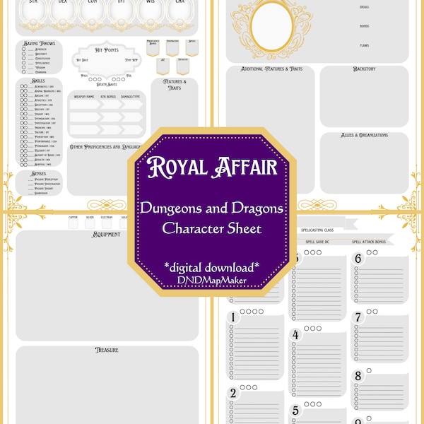D&amp;d Character Sheets 5th Edition - Etsy