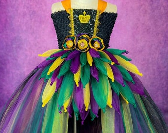 Adult Mardi Gras Masquerade Mask Crown: Hi-Low Costume Dress