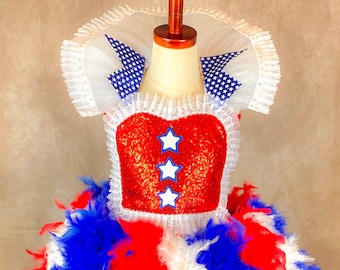 Adult Stars & Stripes 4th of July Costume Tutu Dress