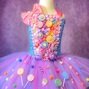 Blue Candy Queen Princess Candyland Sweets Onederful Two Sweet Birthday Party Halloween Costume Dance Recital Lollipop Tutu Pageant Dress