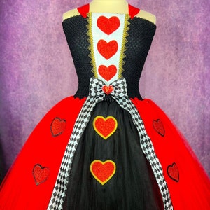Queen of Hearts Red Queen Alice in Wonderland RunDisney Halloween Party Pageant Costume Dance Recital Dress  (Adult)