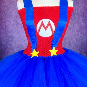 Super Mario Plumber Overalls One Up Super Mario World Mario Cart Halloween Costume Video Game Pageant ComicCon Red Blue Dress